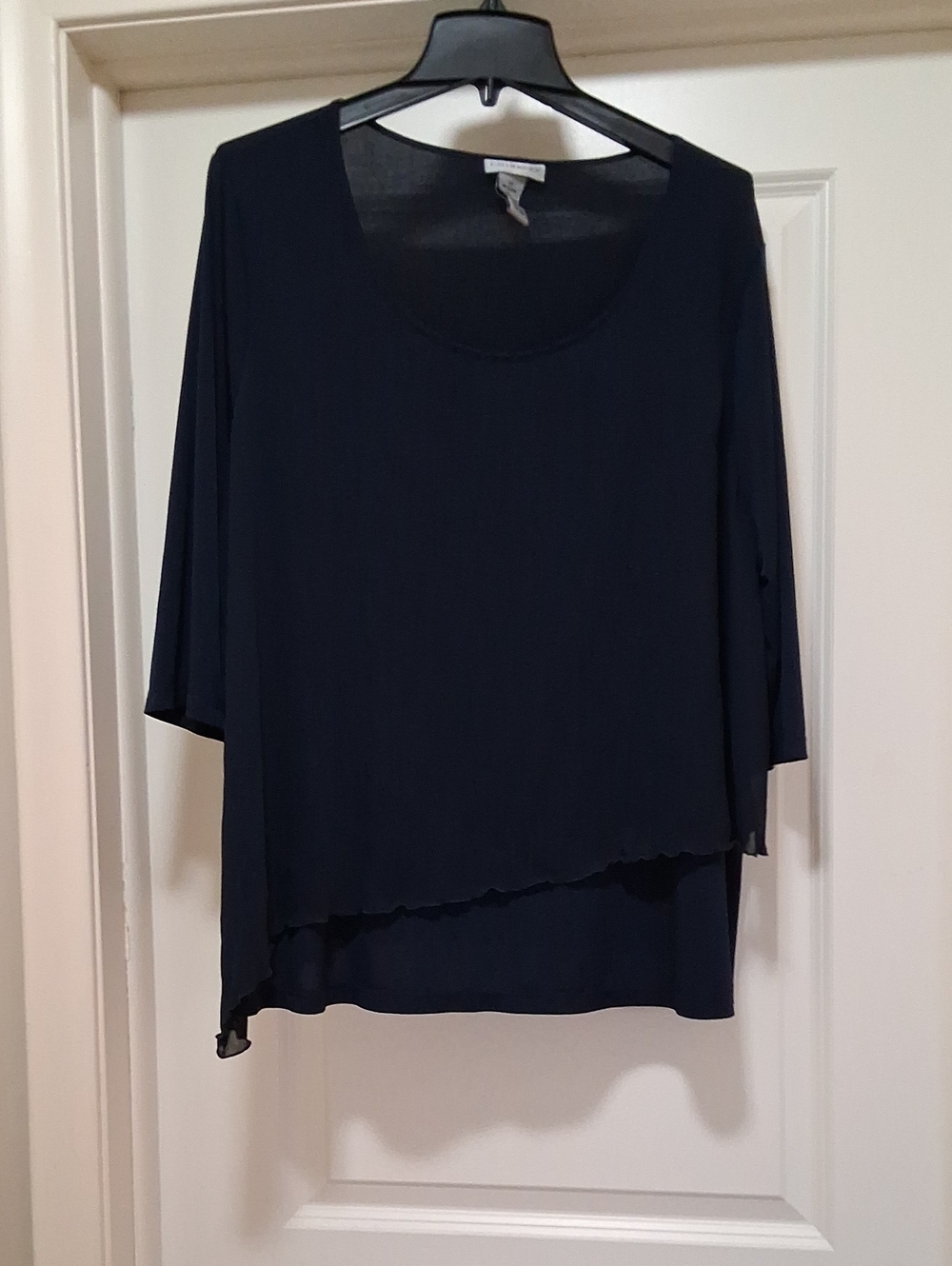 Catherines Lightweight Navy Layered Women's Top